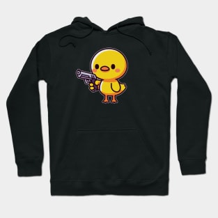 cute duck with a gun Hoodie